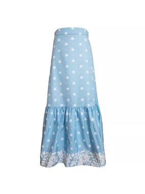 The Avenue Floral Blue Tiered Midi Skirt Size M